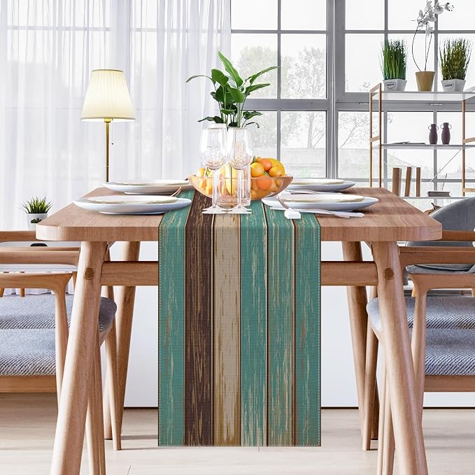 Emvency Table Runner, 13x90 Inch, Farmhouse Vintage Art | Painting Green Dining - Image 7