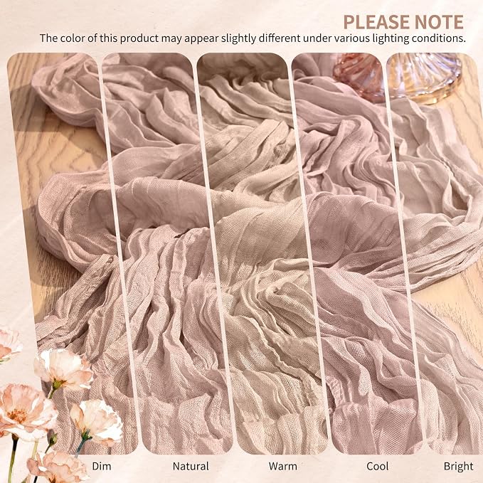 4 Pack Cheesecloth Table Runner 10FT Dusty Pink Table Runner Boho Gauze Cheese - Image 7