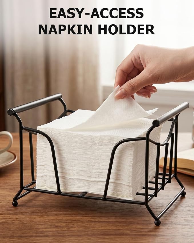HULISEN 3-Tier Buffet Caddy, 7-Piece Paper Plate & Utensil Holder - Image 5
