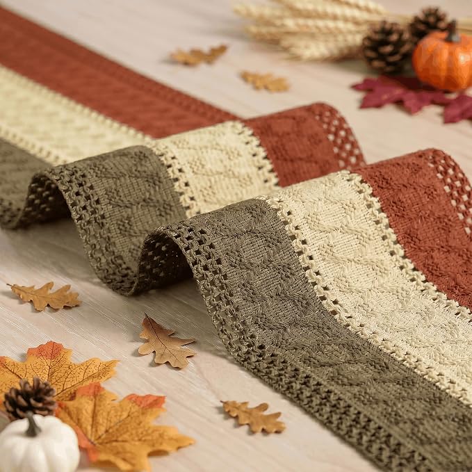 Artoid Mode Caramel Brown Coffee Farmhouse Rustic Table Runner 12x36 Inch | - Image 6