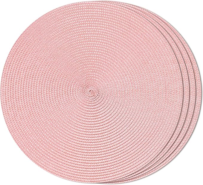 FunWheat Round Braided Placemats Set of 4 Table Mats by FunWheat
