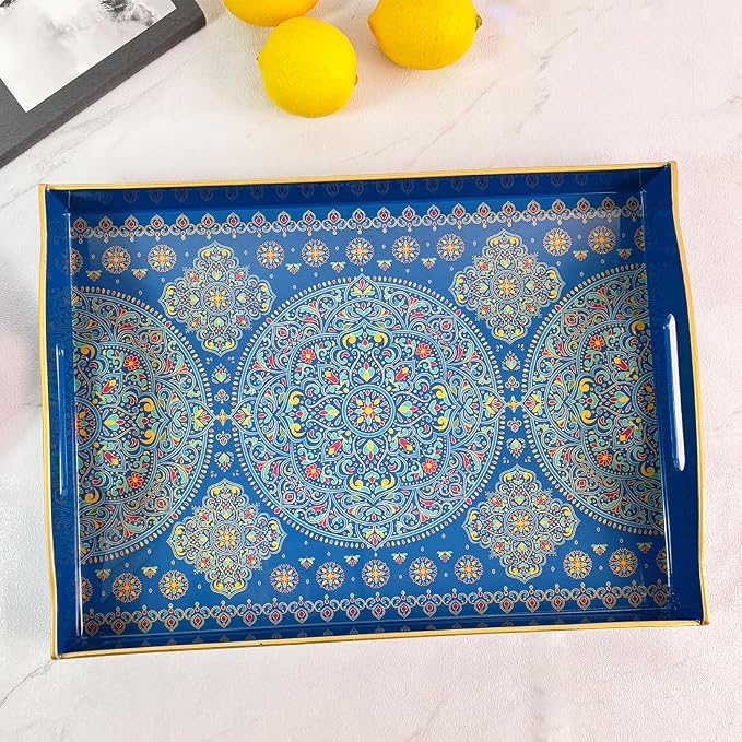 Boho Blue Decorative Tray, Serving Tray - Image 5