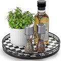 AMH 10-Inch Black and White Checkerboard Lazy Susan by AMH