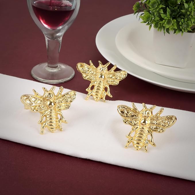 ALPHA Living HOME 12 Pcs Decorative Bee Napkin Rings - Image 7