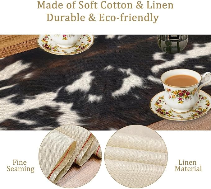 Cow Print Table Runner, 13x108 Inch - Image 5
