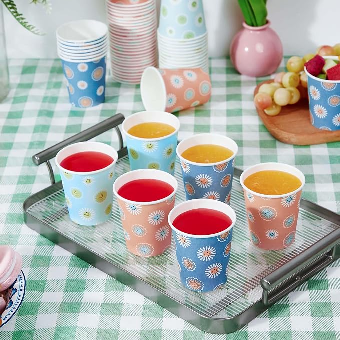 SIUQ 600 Pack 5 oz Paper Cups Disposable Small Bathroom Mouthwash Cups | Daisy - Image 8