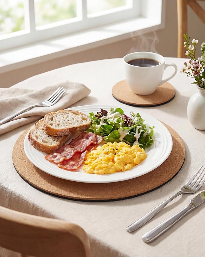 Cork Plant Coasters & Saucers 4/6/8/10 Inch – Absorbent Round Mats - Image 7