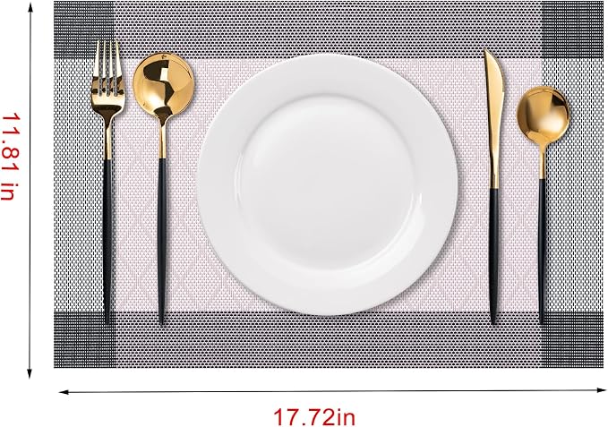 Placemats Set of 4 Washable Indoor | Outdoor Vinyl Place Mats - Image 2
