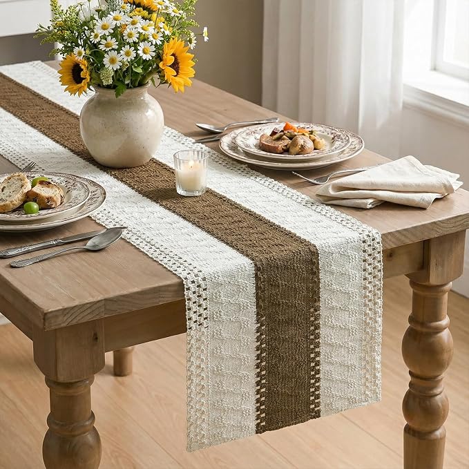 Artoid Mode Coffee Farmhouse Rustic Table Runner 12x60 Inch | Seasonal Holiday - Image 4