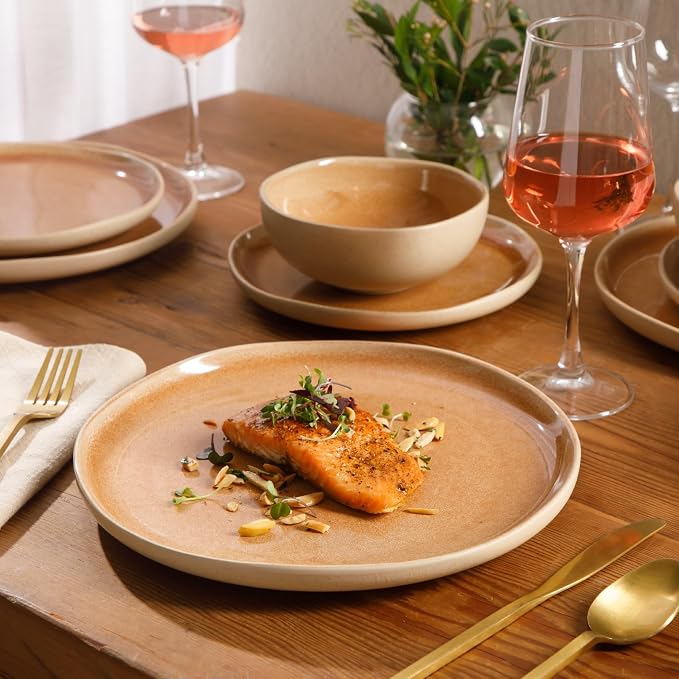 Gibson Elite Manila Bay 12-Piece Stoneware Dinnerware Set, Service - Image 2