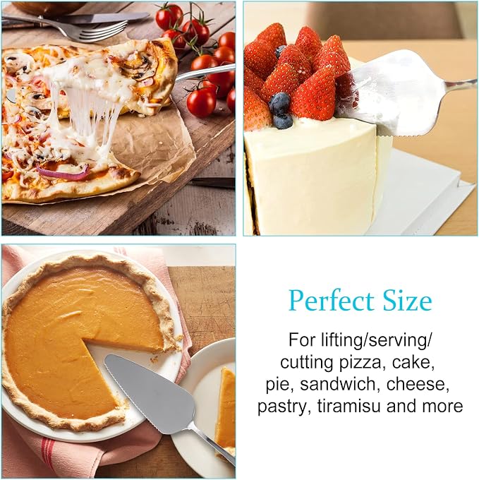 RETON 10 Pcs Stainless Steel Pie/Cake/Pizza Server Holder, Mirror Finished and - Image 7