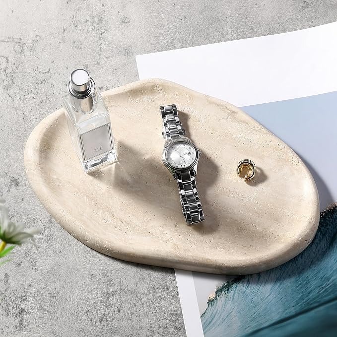 Luxurious Natural Marble Vanity Tray, Cloud Shape Serving Stone Key Tray - Image 6