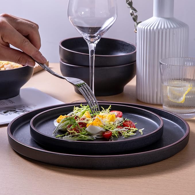 LERATIO Salad Plates, 8.0 inch ceramic plates, Ceramic Salad Plates Set of 6 - Image 3