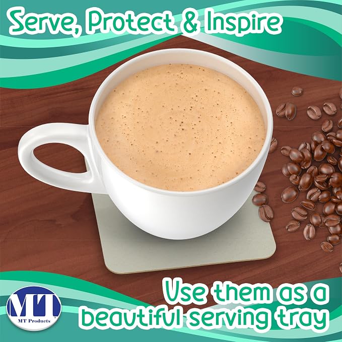 MT Products Off-White Square Paper Coasters - Image 4