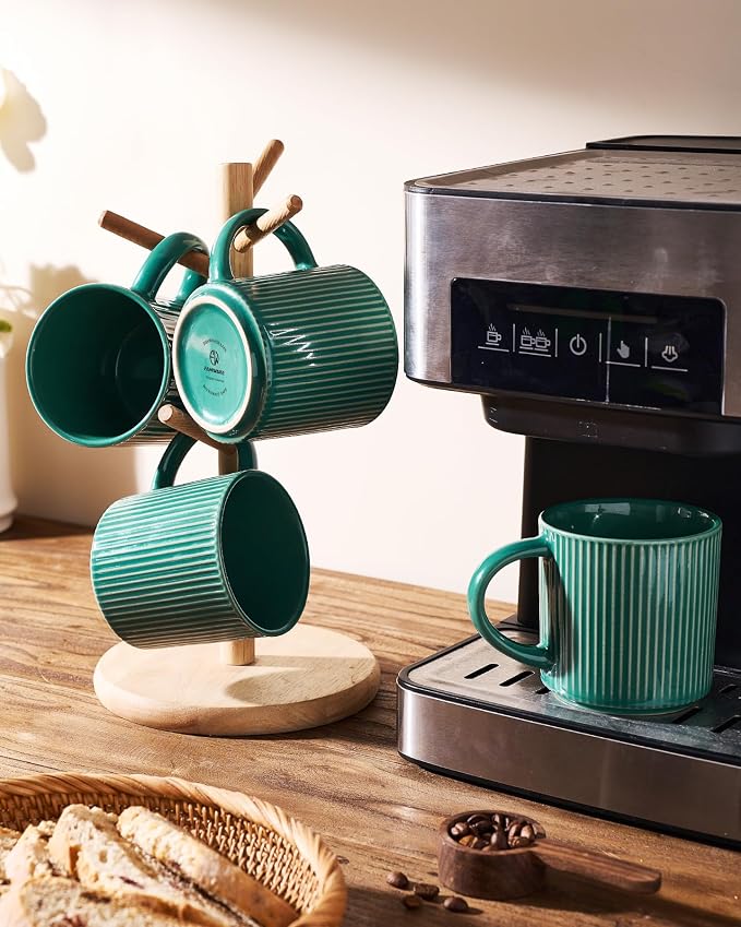 famiware Coffee Mug Set for 4, Star 12 oz Catering Mugs Cup Set - Image 4