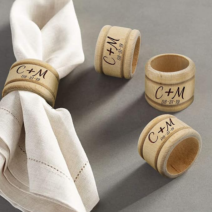 My Personal Memories Custom Personalized Wooden Napkin Ring Holders - Image 6