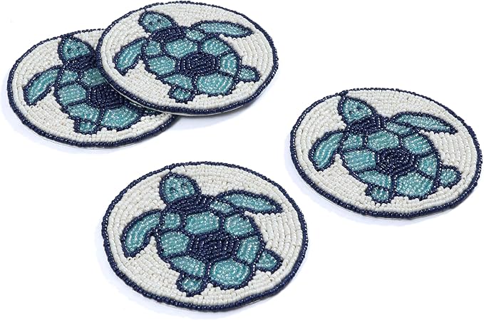 Set of 4 Beaded Farmhouse Coasters by byHomeDecorativeProduct