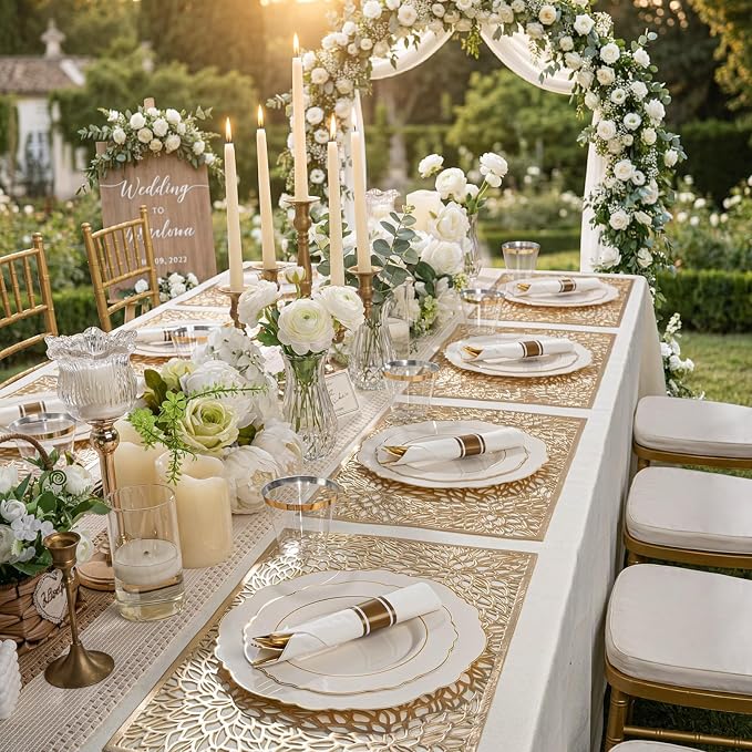 350PCS Ivory Plastic Plates-Cream Disposable Plates - Image 2