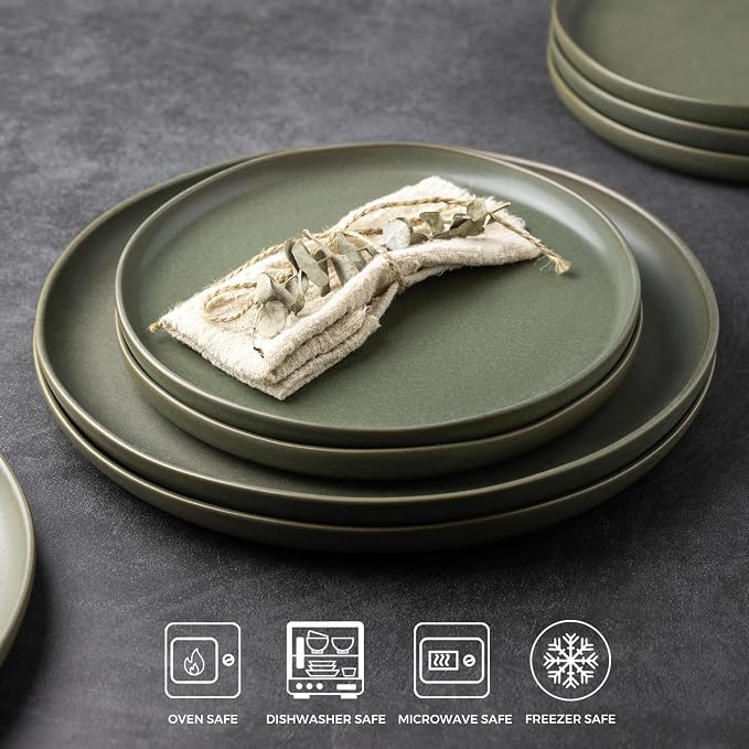 AmorArc Ceramic Dinner Plates Set of 6, 10.25 Inch Stoneware Dishes Set | Wavy - Image 4