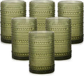 ZMOWIPDL Drinking Glasses Set of 6, 15 oz Green Hobnail Glass Cups | Vintage by ZMOWIPDL