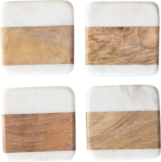 Marble & Acacia Wood Coasters - Image 5