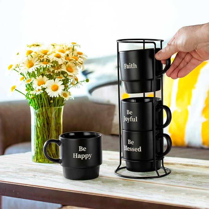 Signature Housewares Stackable Coffee Mug Tower Set - Image 4
