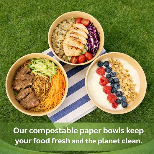 TOPtoper 50 Pack 25 Oz Large Paper Bowls - Image 5