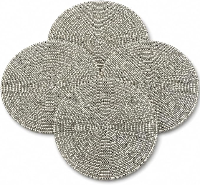 Handmade Beaded Coasters Set of 4 by byHomeDecorativeProduct