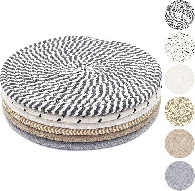 8 Inch Trivets for Hot Dishes, Hot Pots and Pans, Large Coaster for Kitchen by KITLAB