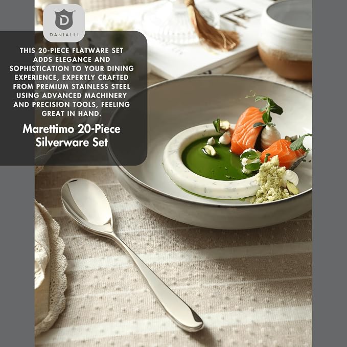 Silverware Set for 4 | 18/10 Stainless Steel Flatware Set | Mirror Finish - Image 4