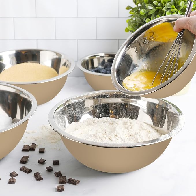 Stainless Steel Mixing Bowls Set, 5-Piece Meal Prep & Food Storage | .75 - Image 6