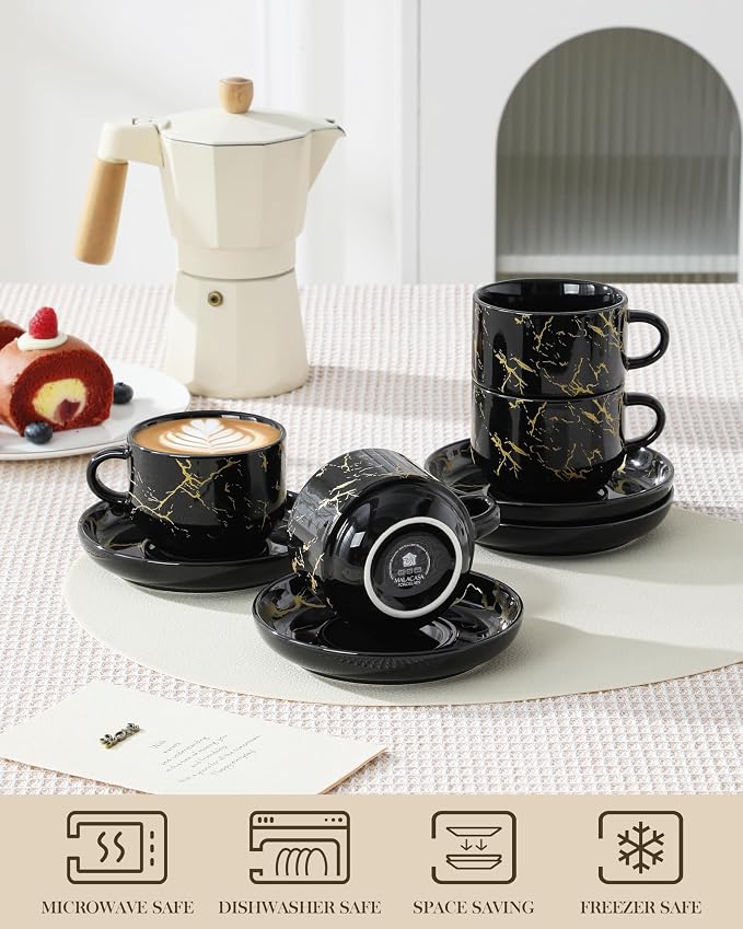 MALACASA 8 OZ Porcelain Espresso Cups - Image 4