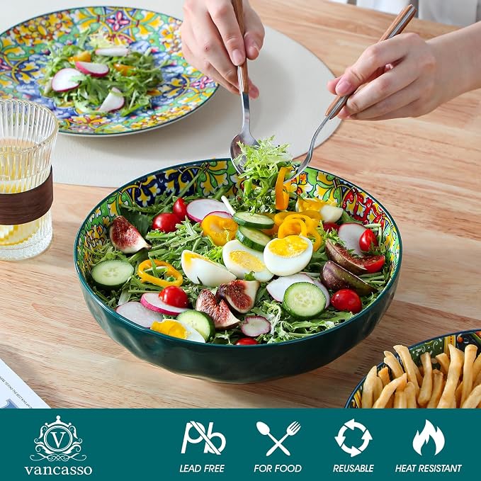 vancasso Large Serving Bowls, 78 Oz Salad Bowls Set of 2, Pasta and Dinner - Image 3