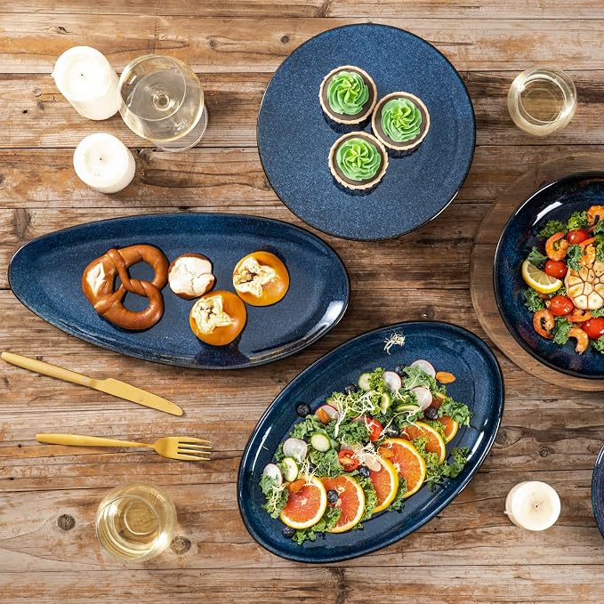 vicrays Large Oval Serving Platters, Stackable Serving Trays Serving Plates - Image 5