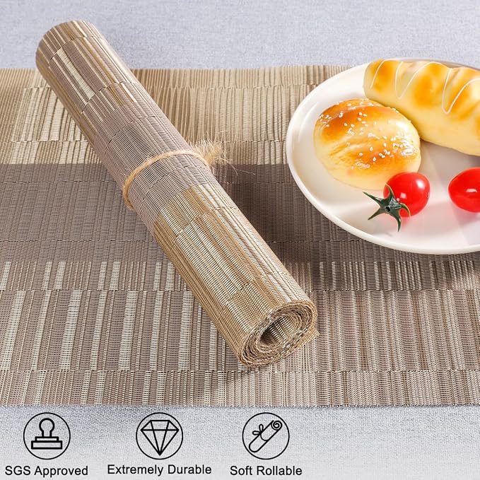 Table Runner 71 Inches Long, Vinyl Woven Farmhouse Table Runners | Washable - Image 2