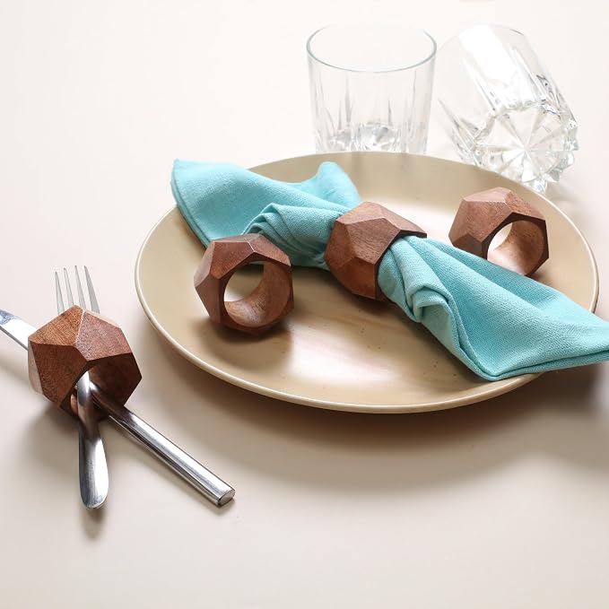 ALPHA Living HOME Wooden Napkin Rings Set of 12 - Image 5