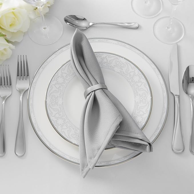 Lann's Linens Set of 12 Cloth Dinner Napkins, 17-inch Polyester Napkins - Image 5