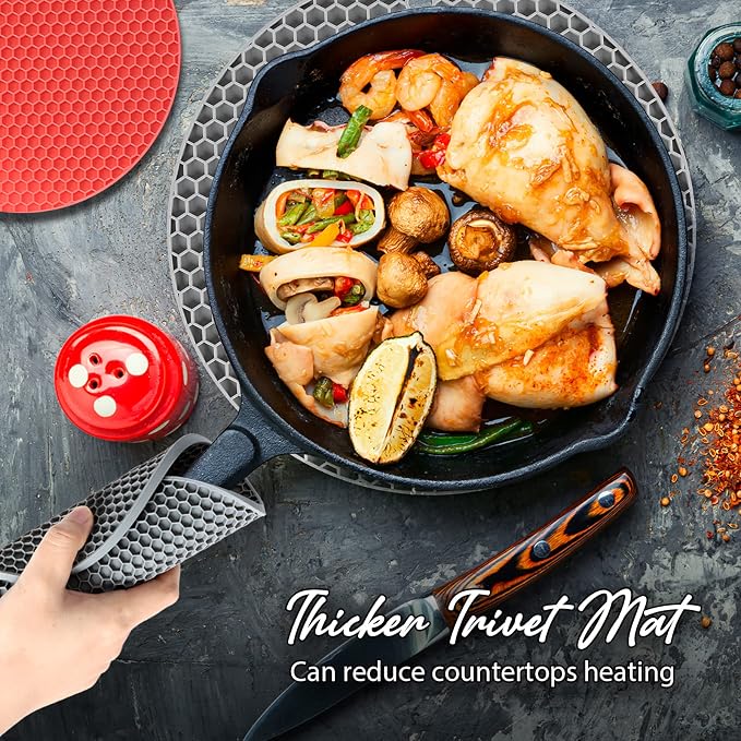 4 Pack Silicone Trivet for Hot Dishes | Heat Resistant Silicone Pot Holders for - Image 5