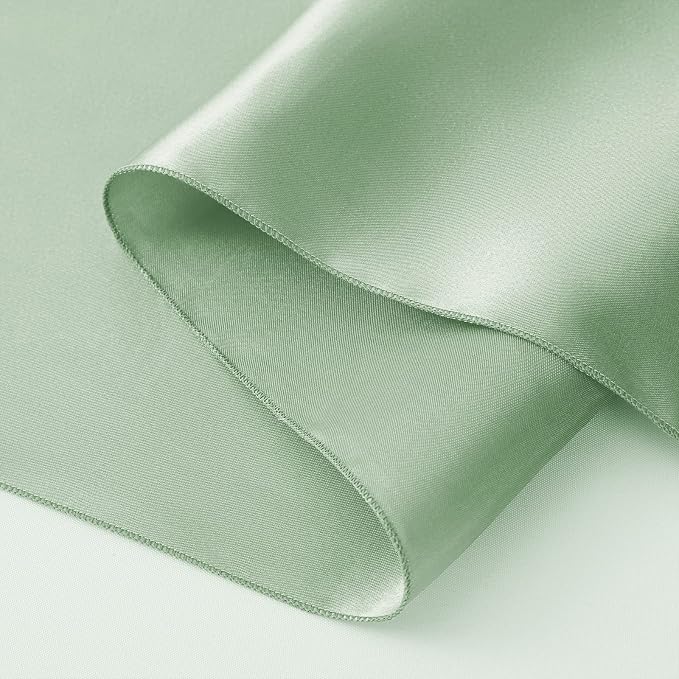 Horbaunal 12 Pack Sage Green Satin Table Runner 12 x 108 Inch | Smooth Table - Image 7