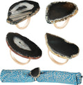 CozyTower Agate Napkin Rings Set of 4, Unique Geode Napkin Rings | Gold Napkin by CozyTower