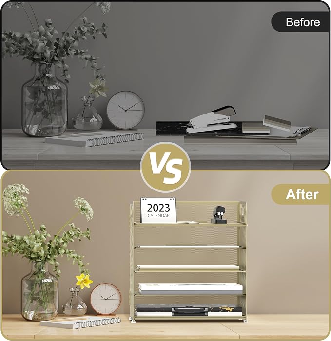 5 Trays Paper Organizer Letter Tray - Image 6