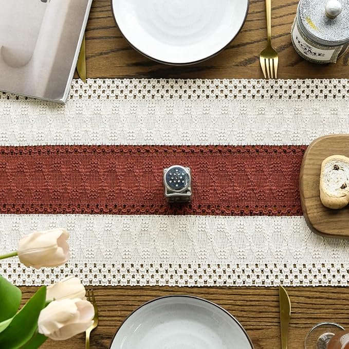 Artoid Mode Caramel Farmhouse Rustic Table Runner 12x90 Inch | Seasonal Holiday - Image 3