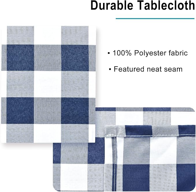 54 x 108 Inch Checkered Tablecloth Rectangle - Image 3