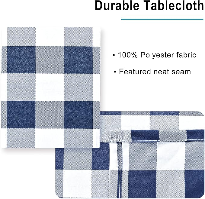 60 x 120 Inch Checkered Tablecloth Rectangle - Image 4