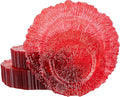 U-QE 60PCS Clear and Red Plastic Plates by U-QE