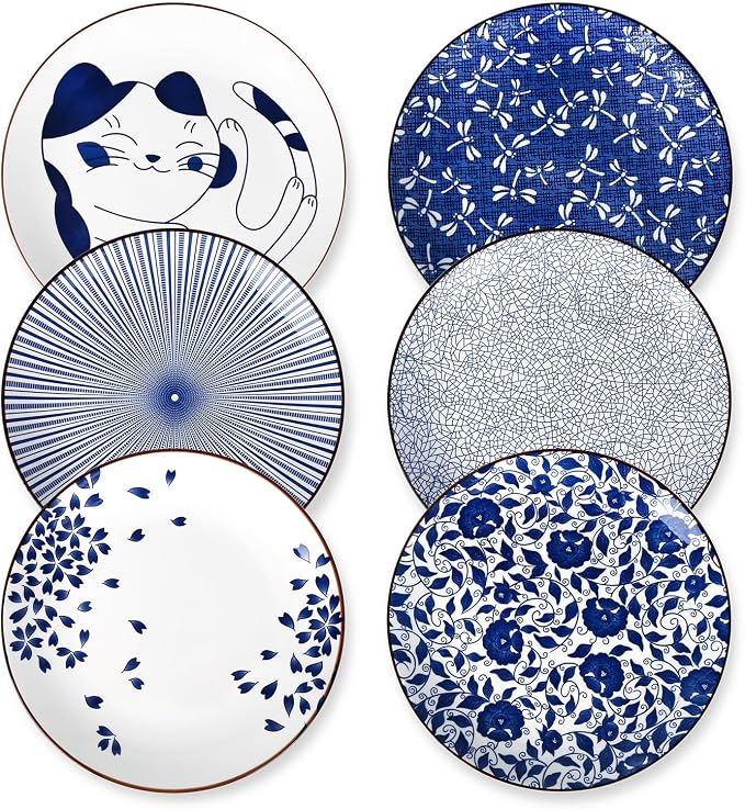 Selamica 10 Inch Kitchen Serving Plates, Large Dessert Plates Ceramic by Selamica
