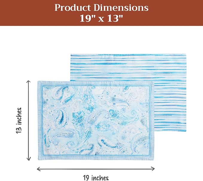 Maison d' Hermine Placemats Set of 4 Reusable 100% Combed Cotton | Cloth Place - Image 5