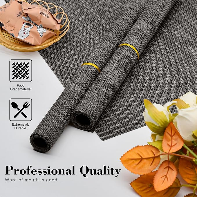 Placemats Set of 4 Washable Indoor | Outdoor Vinyl Place Mats - Image 2