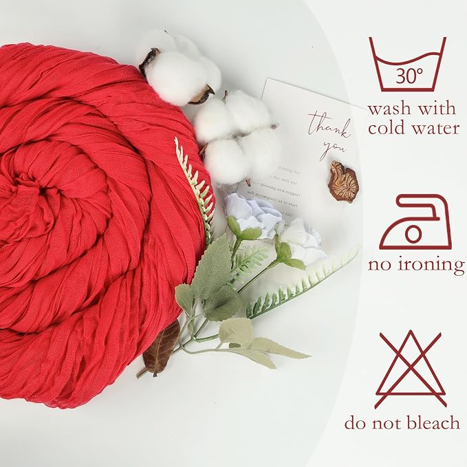 12 Pack Red Cheesecloth Table Runner 17 x 108 Inch | Boho Gauze Cheese Cloth - Image 4