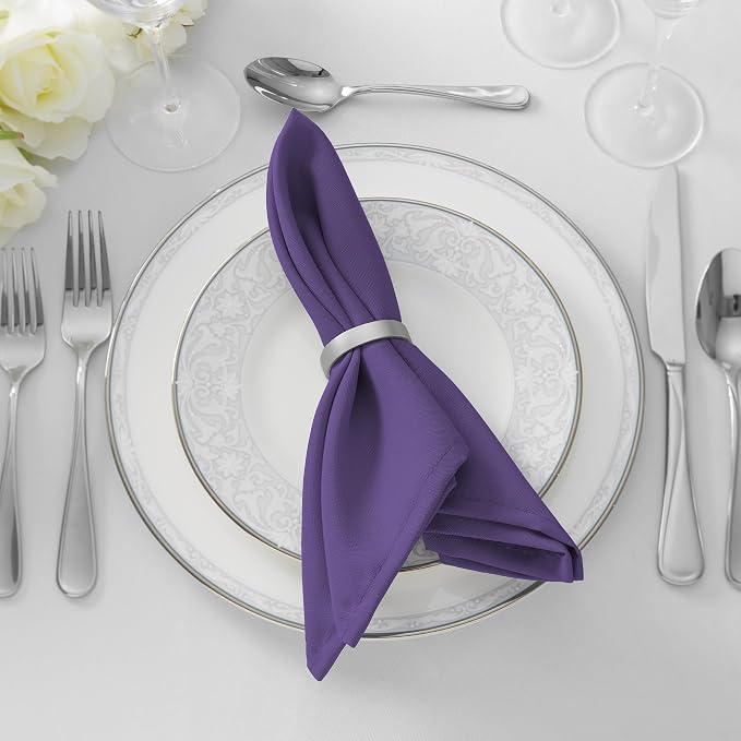 Lann's Linens Set of 144 Cloth Dinner Napkins, 17-inch Polyester Napkins - Image 5
